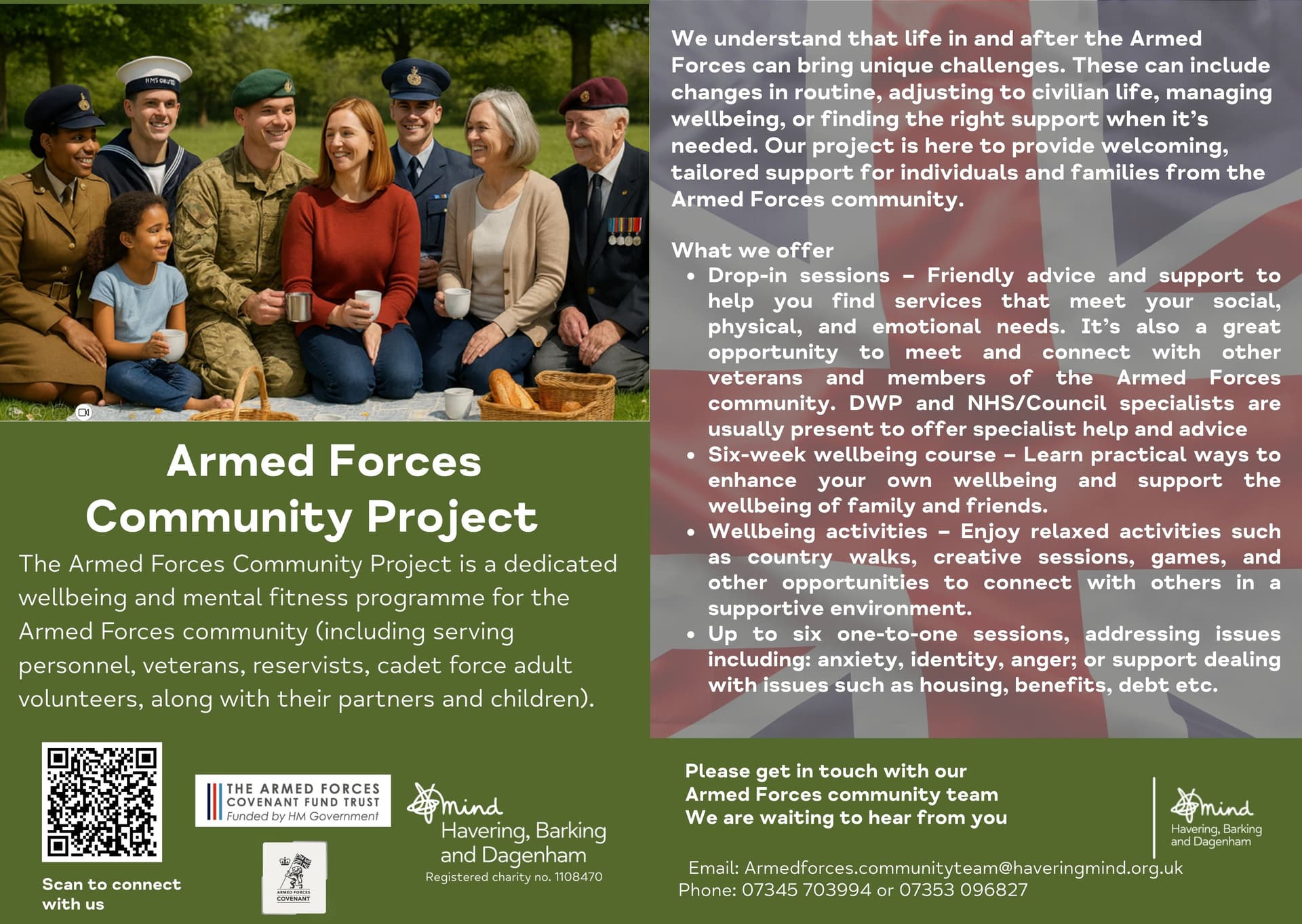Armed Forces Community Project leaflet