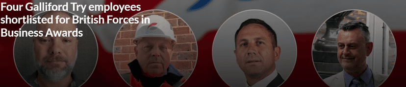 Four Galliford Try Finalists Shortlisted for British Forces in Business Awards cover image